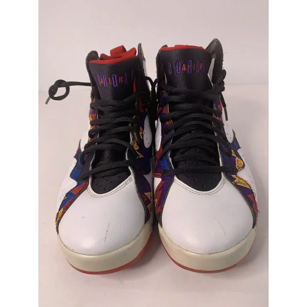 Men's Size 10 - Air Jordan 7 Retro Sweater‎ 2015 304775-142 White/unvrsty rd-blk